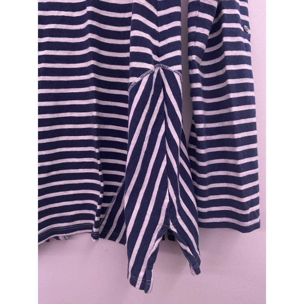 Garnet Hill Navy and White Stripe Cardigan. Women's size M - Picture 6 of 12
